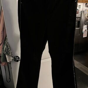 Laura Black Boot Cut Jeans with Bling Piping